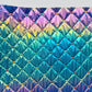 Multicolored quilt with diamond pattern on a white background