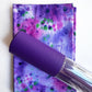 Purple textured vinyl paired with purple and pink watercolor floral fabric for bag making