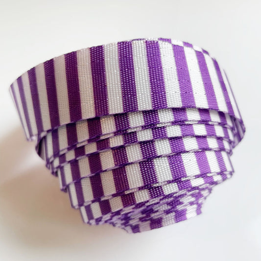 Purple 1/4" stripes seatbelt webbing 5 YDS