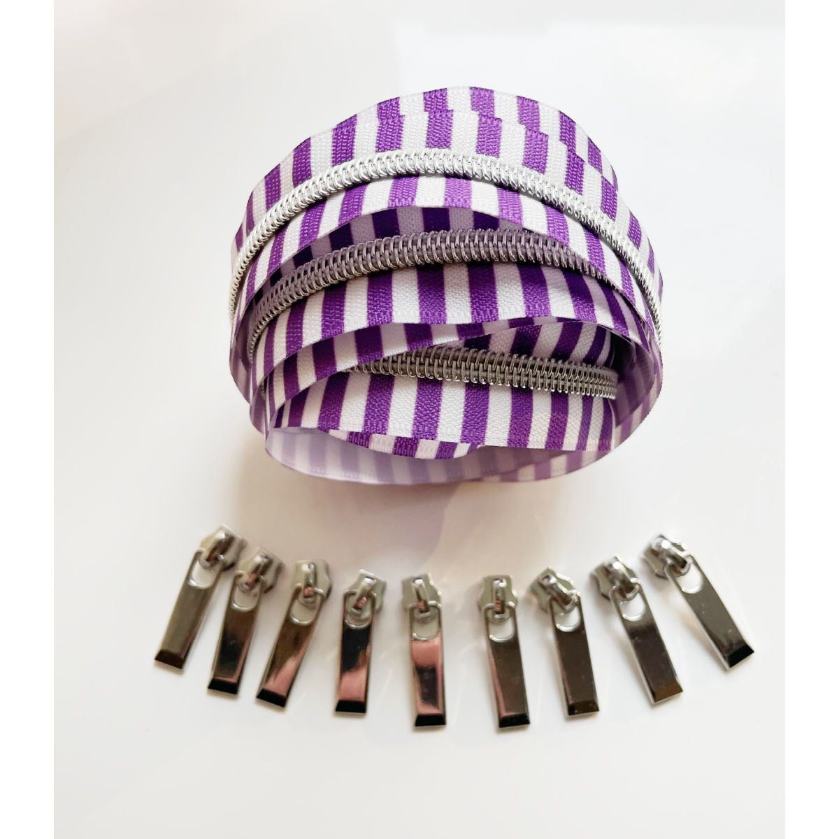 Purple Striped Zipper