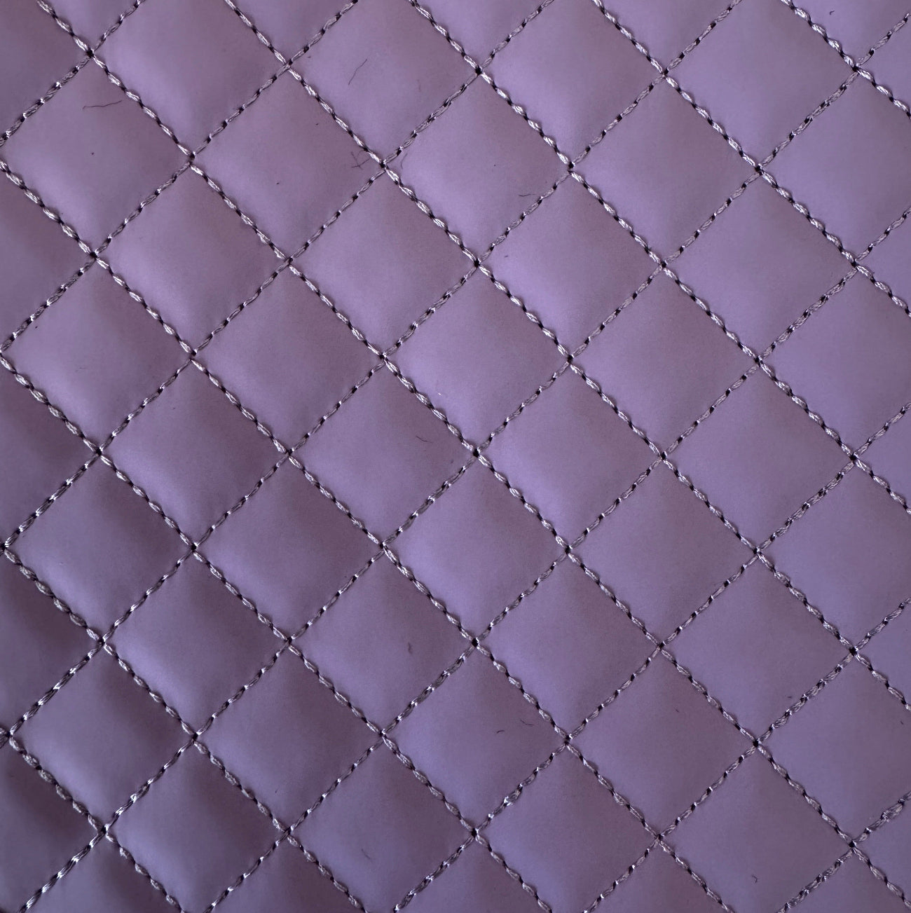 Lavender padded quilted vinyl fabric for sewing bags, totes, and modern craft projects