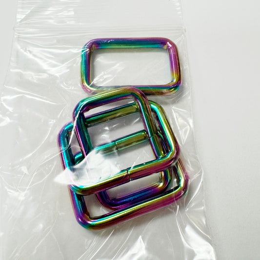 1.25 inch Rainbow Rectangle pack of 4