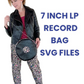 Woman with 7 inch LP record bag SVG files