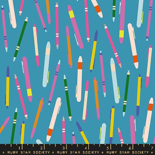 Salutations vintage blue per yard