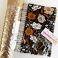 Sew Hungry Hippie DIY bag-making kit featuring coordinating bronze hardware, printed vinyl, and fabric for making a handmade bag