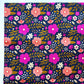 Sew Hungry Hippie navy pink chamomile floral canvas fabric for bag making