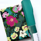 Colorful floral bonded nylon fabric with teal textured faux leather from Sew Hungry Hippie