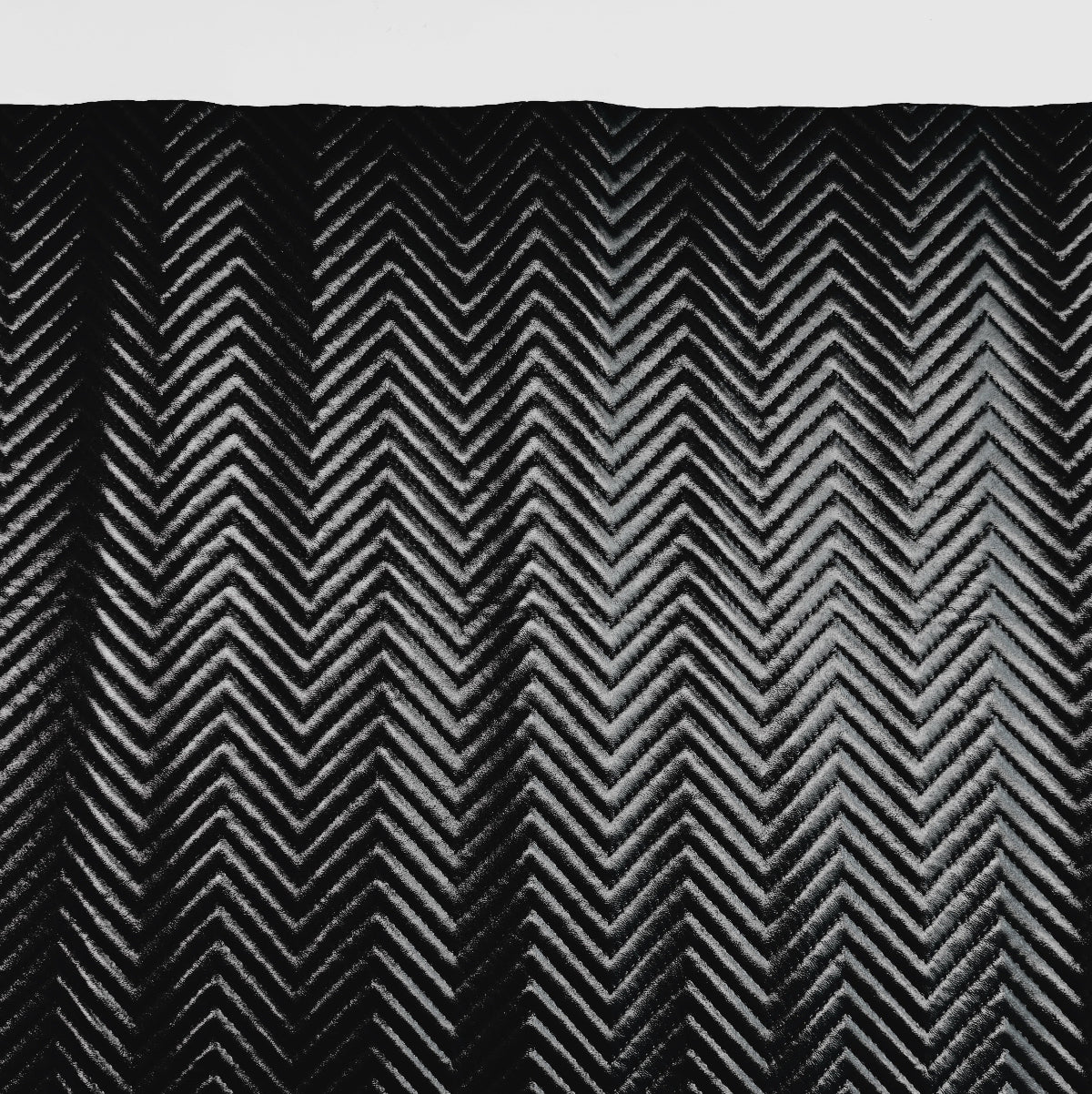 Black and white chevron patterned fabric