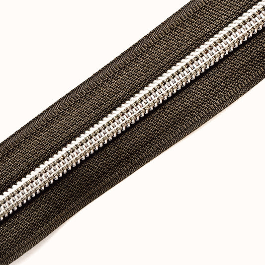 Olive Green Zipper Tape 1 yard