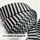 Black White 1/4" stripes seatbelt webbing 5 YDS 1.5" width