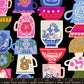 Hello Alice Tea Party per yard black