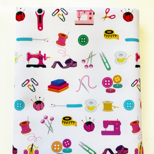 water resistant canvas fabric sewing notion tools print