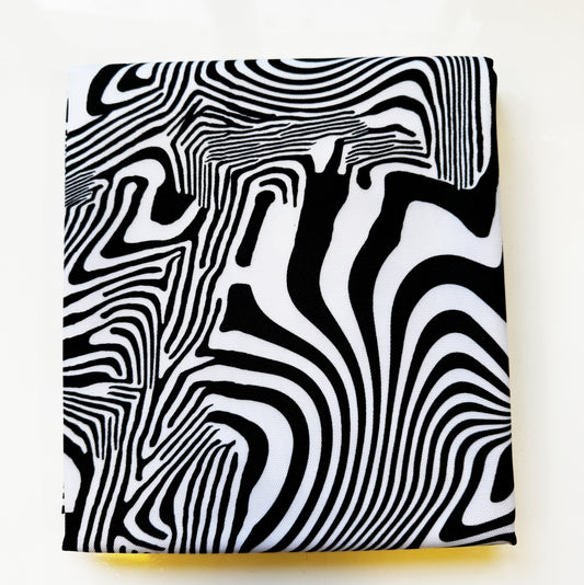 black and white modern print water resistant canvas fabric