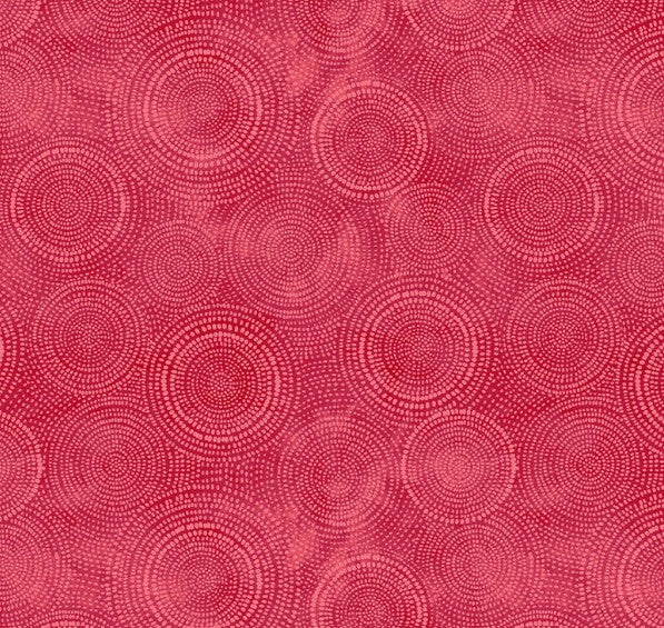 Red fabric with circular pattern