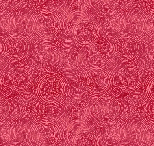 Red fabric with circular pattern