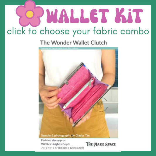 Wonder Wallet Kit / J Paganelli Fabric set / Rainbow Frame