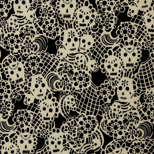 LAMINATE Flora De Los Muertos tea 1/2 YD precut