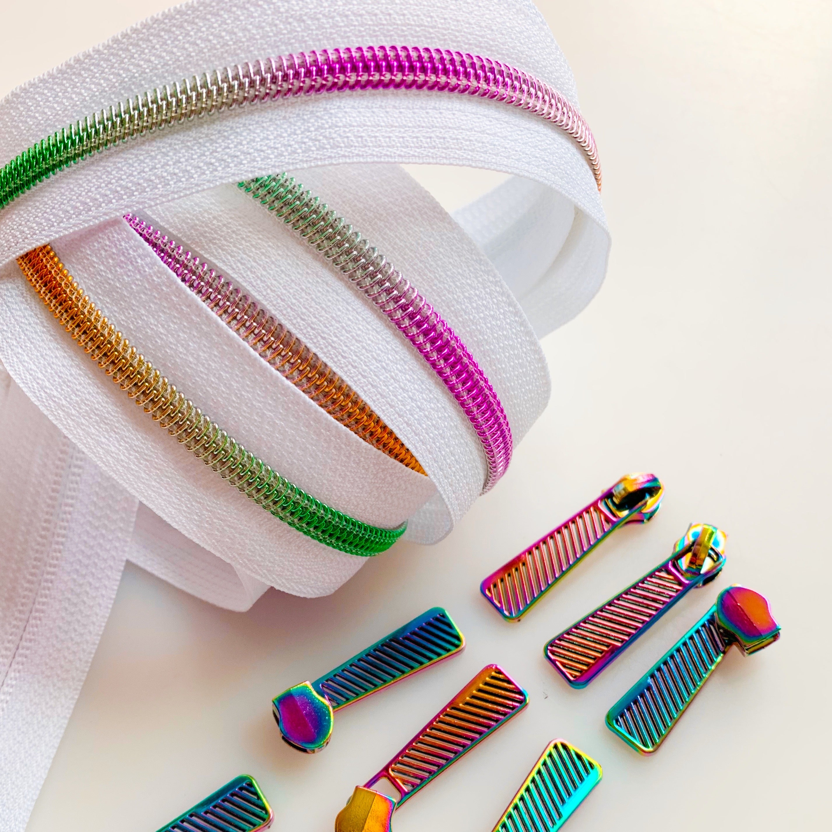 #5 Zippers by the Yard with Rainbow Coil