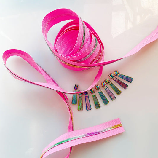 Pink & Rainbow Zipper pack