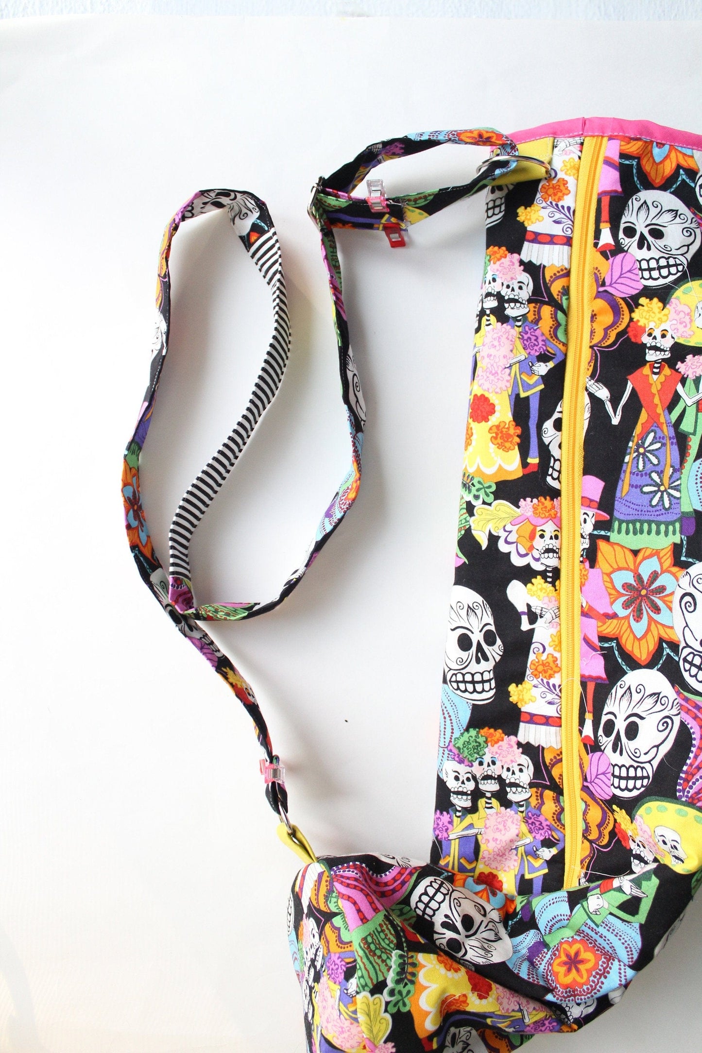 Day of the Dead print yoga mat bag