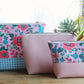 Vinyl zipper case pattern set with floral and pink accents