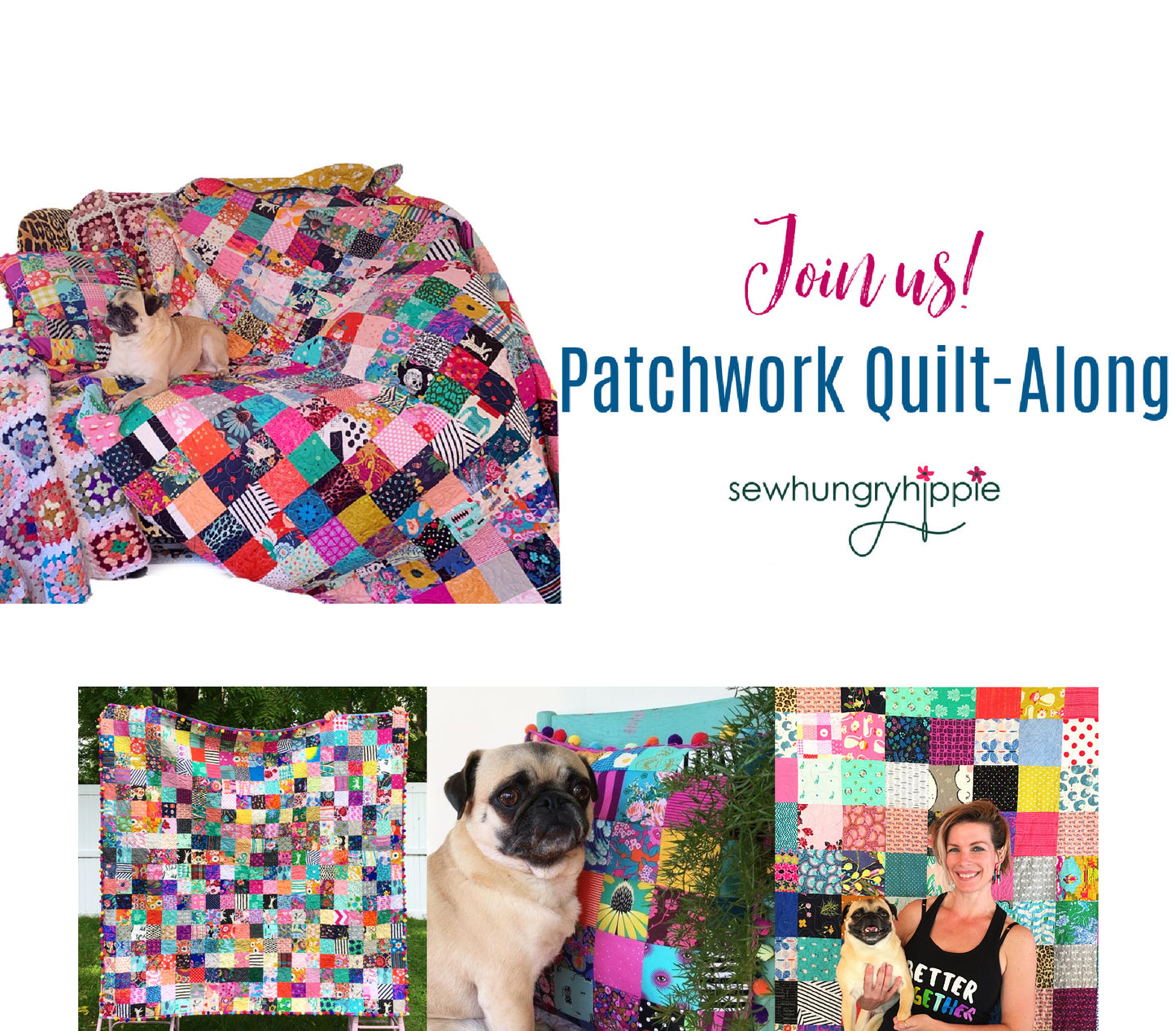 Patchwork Quilt & Pillow PDF pattern