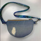 Betty's denim fanny pack with floral strap