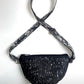 Stacey's black and white patterned crossbody bag