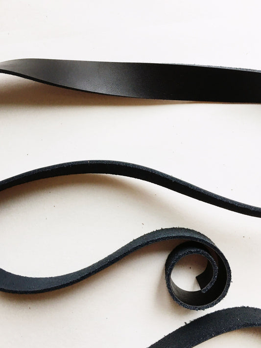 Black leather purse strap detail, sewing elements