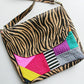 Zebra print & patchwork shoulder bag