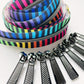 Color Stripes & Gunmetal Zipper