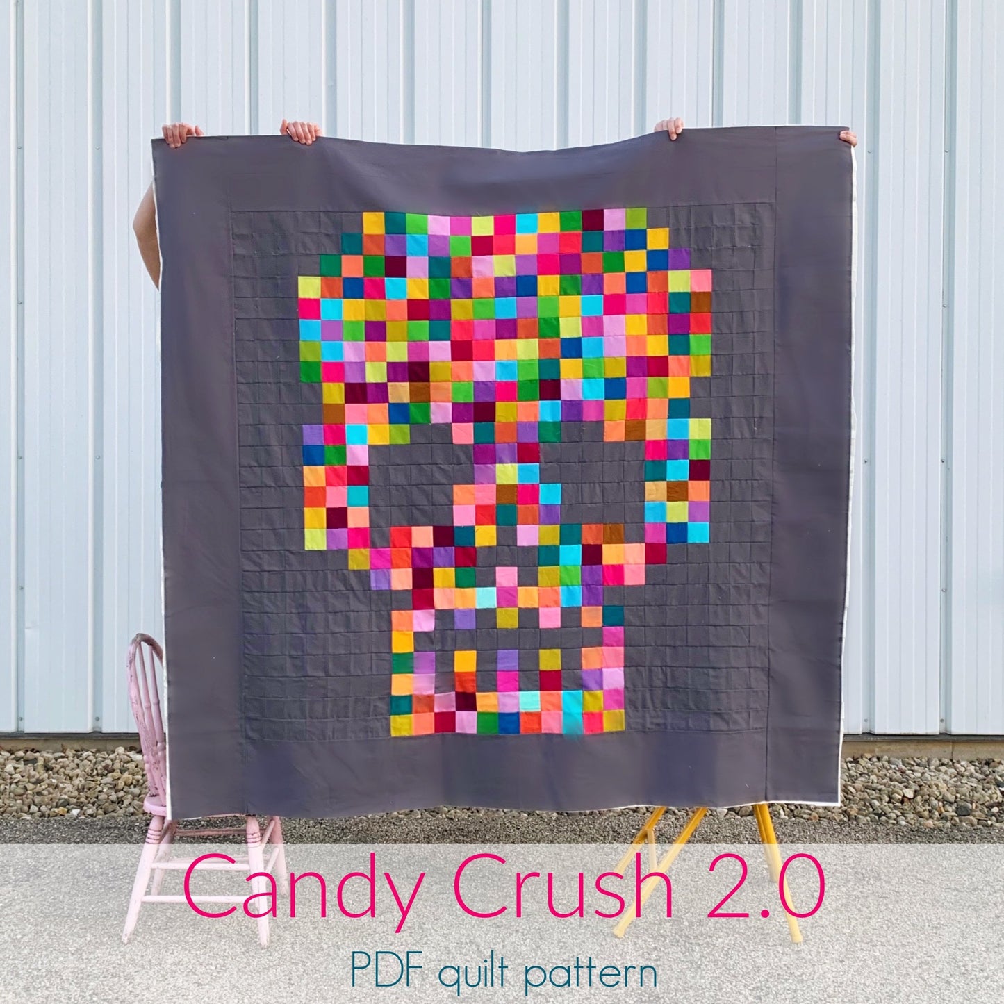 Candy Crush 2.0 Sugar Skull Quilt Pattern PDF