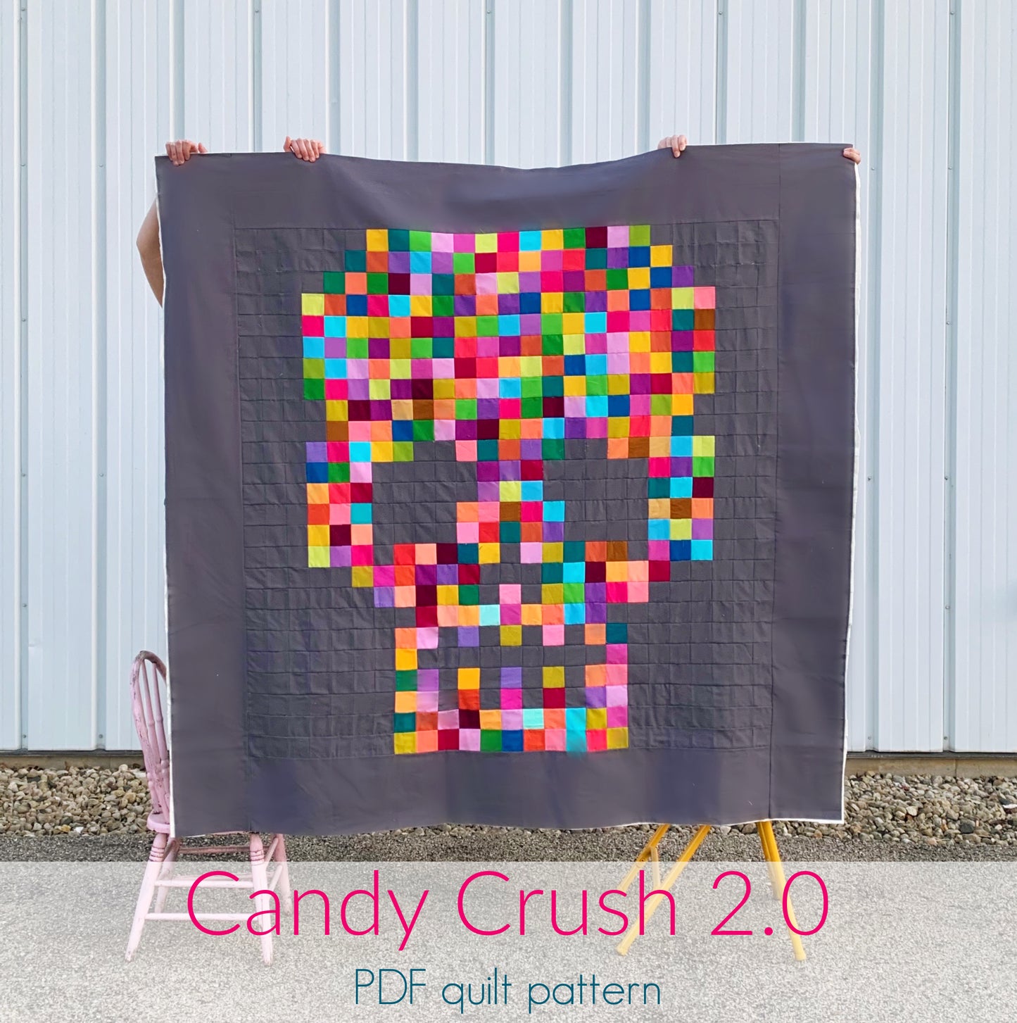 Candy Crush 2.0 Skull Quilt paper pattern