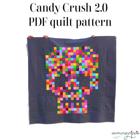 Candy Crush 2.0 Sugar Skull Quilt Pattern PDF