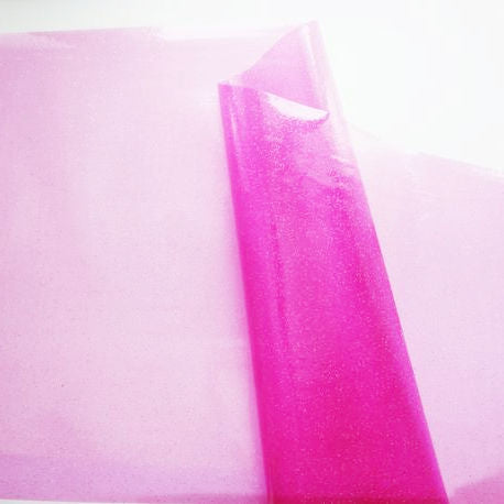 Hot Pink Clear Glitter vinyl