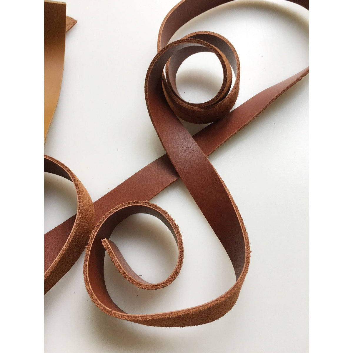 Leather strap close up view