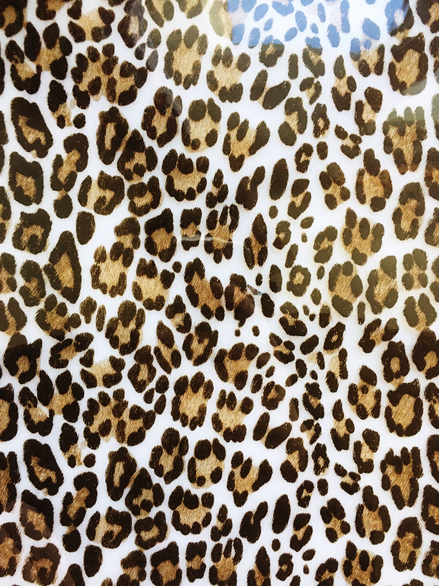Close-up of leopard print vinyl texture.