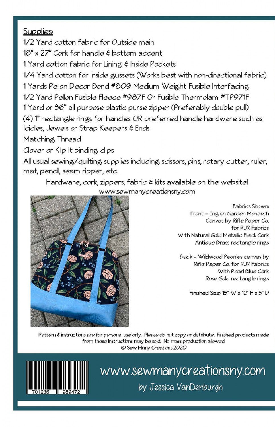 Liana Bowler bag sewing pattern