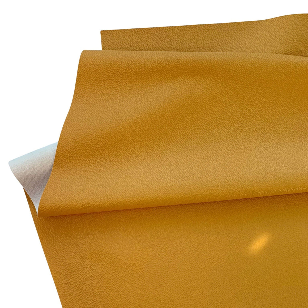 Sew Hungry Hippie Mustard yellow pebbled vinyl faux leather fabric with soft backing