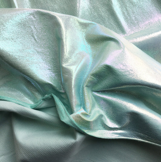 Seafoam soft vinyl fabric with iridescent sheen