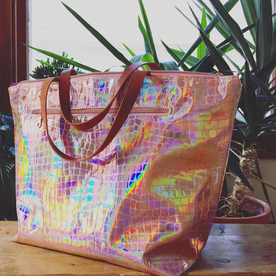 Peach Croc Santorini Tote Bag