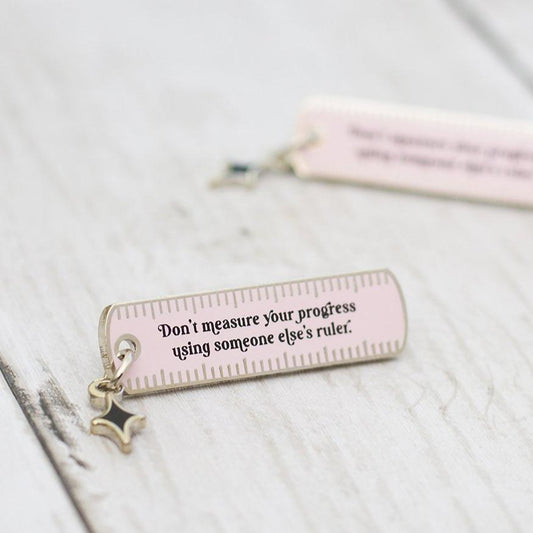The Gray Muse pink ruler pin