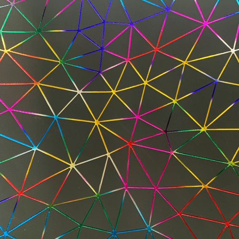 Rainbow Geometric Black Vinyl for Bag Making