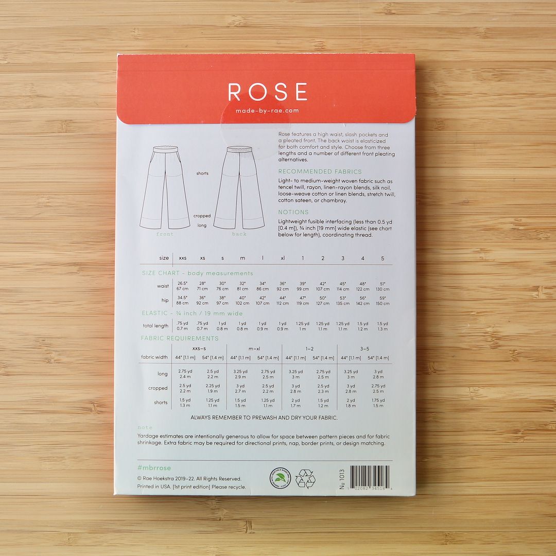 Rose Pant sewing pattern Made by Rae for Made by RAE