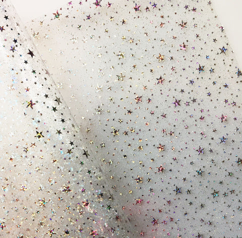 Clear Glitter STARS 18 x 56 NEW LARGER SIZE