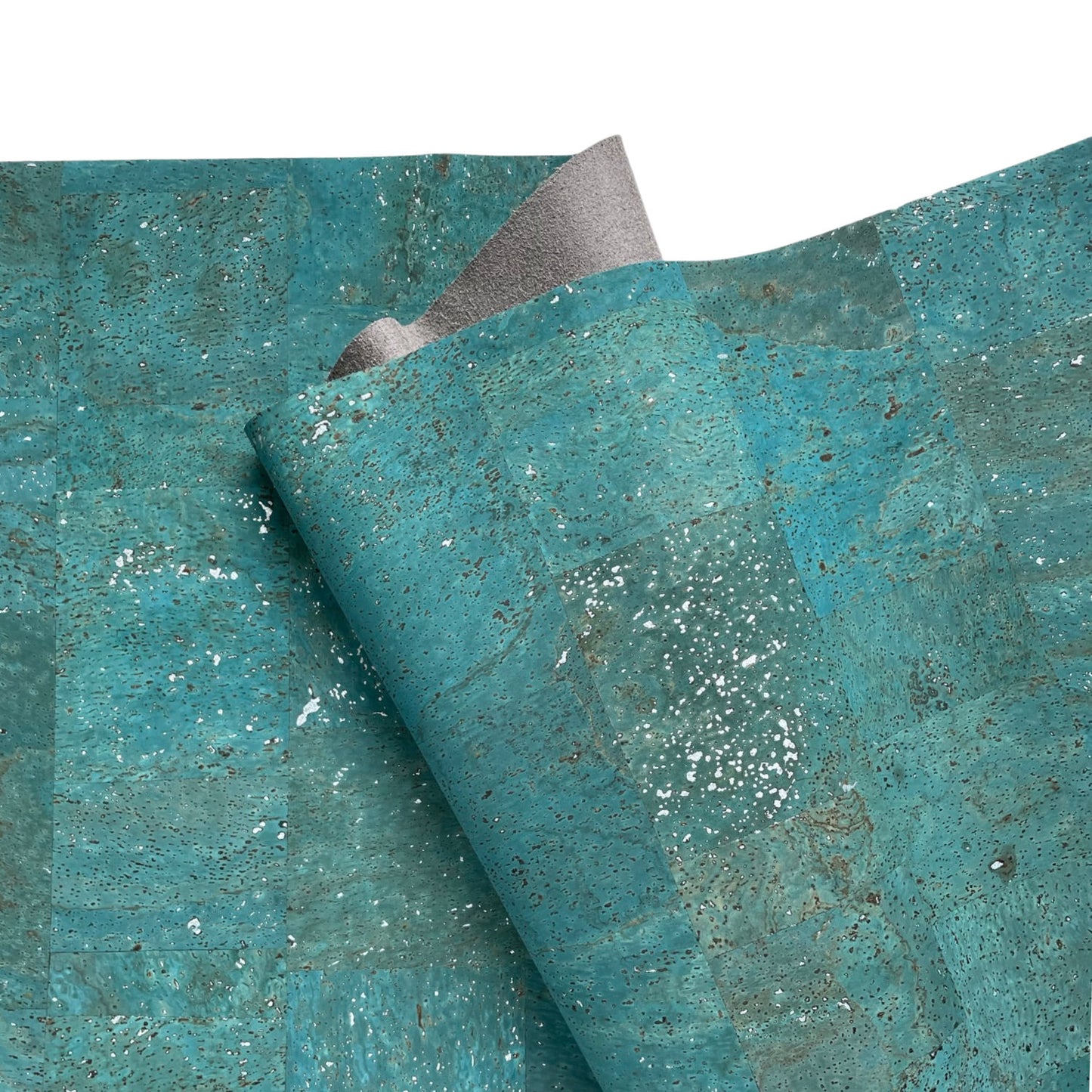Teal cork microfiber backing
