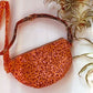 Orange leopard print crossbody bag